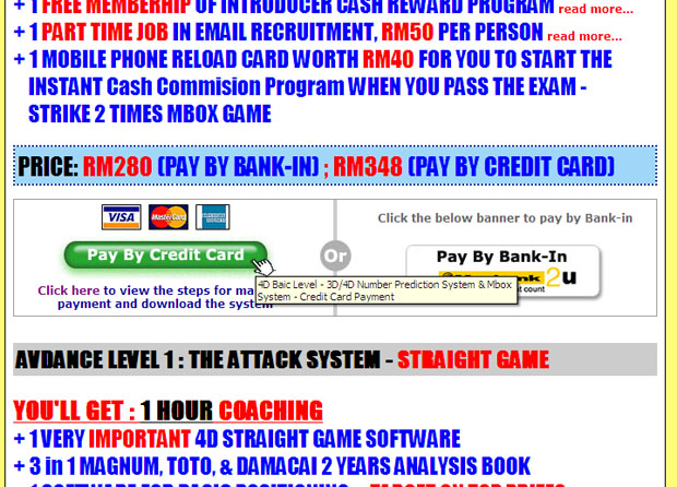 lottery pick 4 course - steps payment by credit card