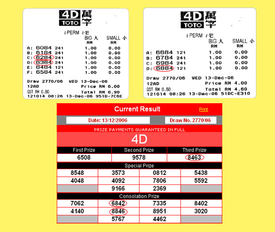toto 4d result - 28 jun 2006