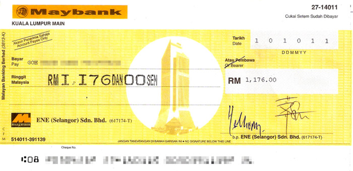 Cheque win 4D Jackpot - 5 Oct 2011