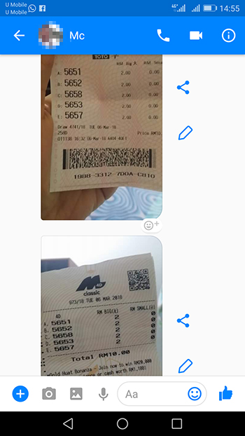 facebook messenger magnum toto kena 4d tiket