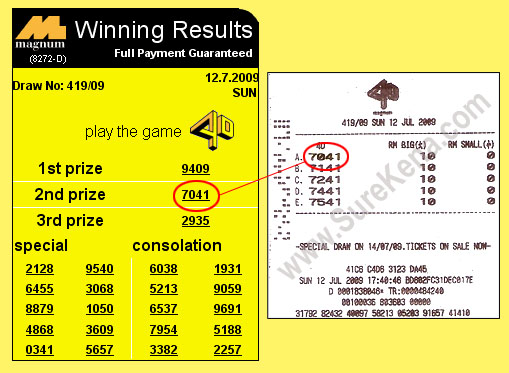 Magnum 4d result - 5 July 2009