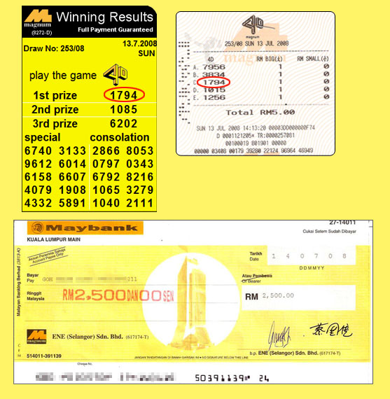 magnum 4d result - 13 July 2008