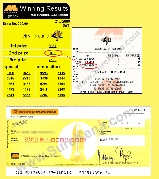 Magnum 4d result - 11 March 2009