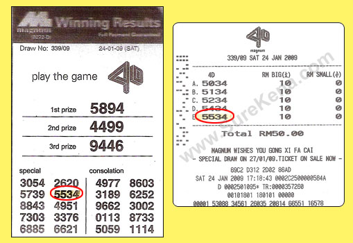 Magnum 4d result - 8 February 2009
