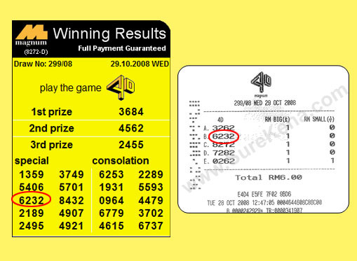Magnum 4d result - 29 October 2008