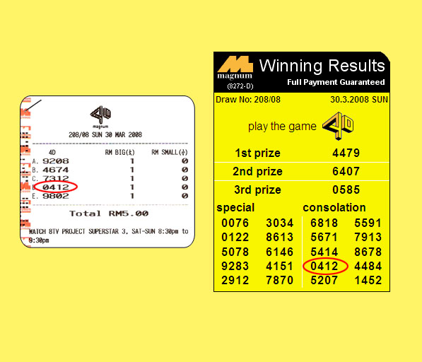 magnum 4d result - 30 March 2008