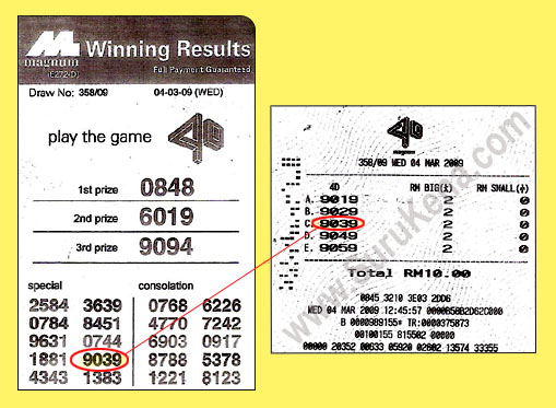 Magnum 4d result - 4 March 2009