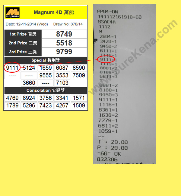 Magnum 4D Result - 12 November 2014