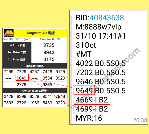Magnum 4D Result -31 October 2018