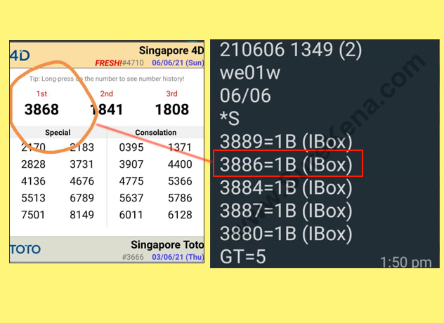 Singapore 4D Result - 6 June 2021