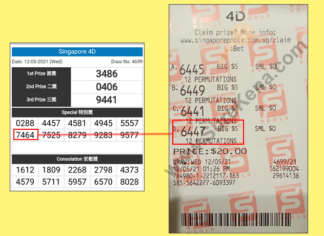 Singapore 4D Result - 12 May 2021
