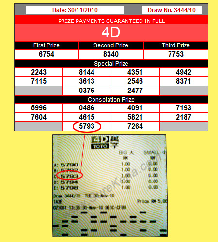 Sports Toto 4d result_30_November_10