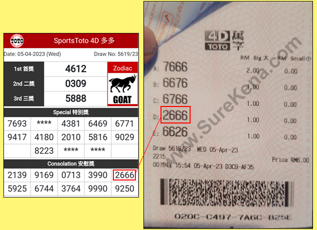 Toto 4D Result - 5 April 2023