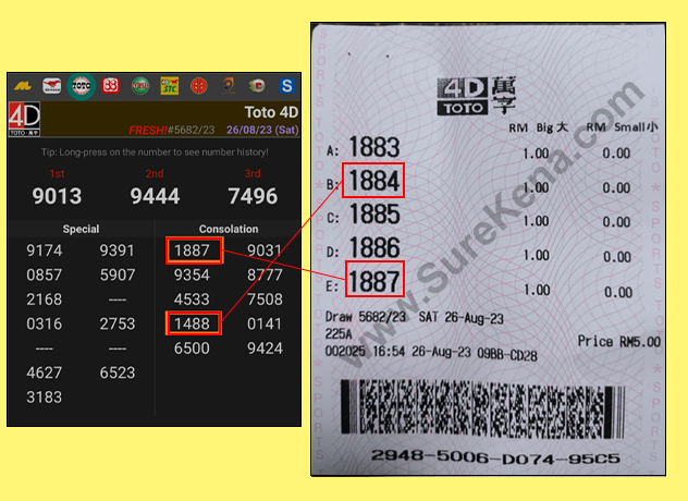 Toto 4D Result - 26 August 2023