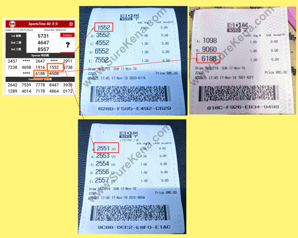 Toto 4D Result - 17 November 2019