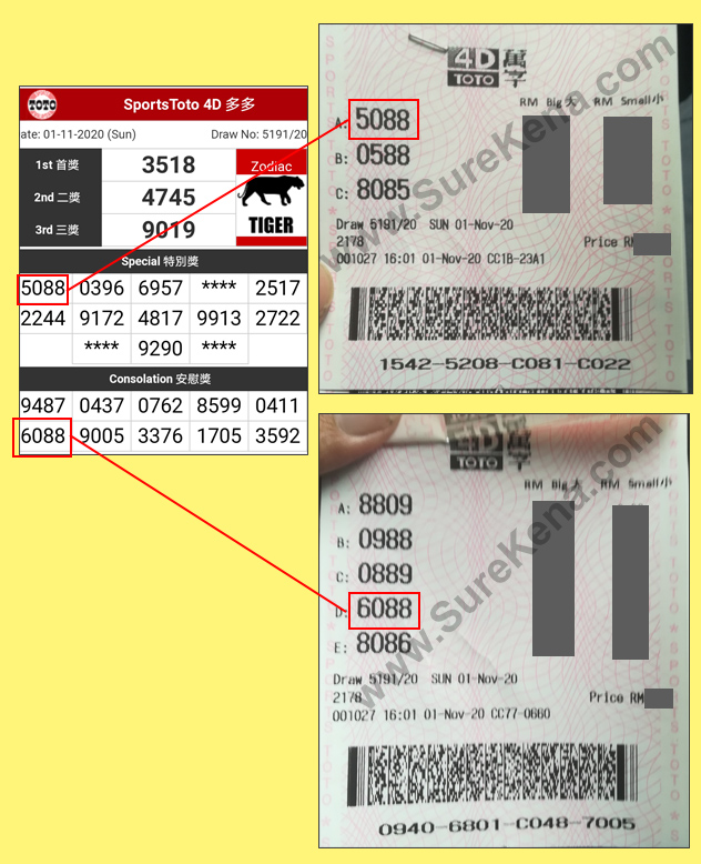Toto 4D Result - 1 November 2020