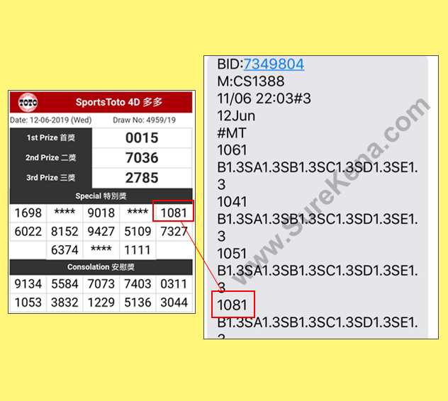 Toto 4D Result - 12 June 2019