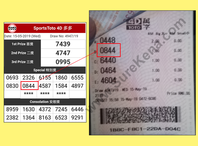 Toto 4D Result - 11 May 2019