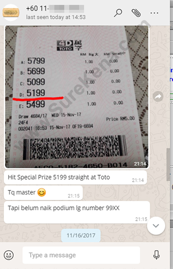 whatsapp menang toto lottery special prize