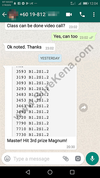 whatsapp send lottery 4d big win ticket