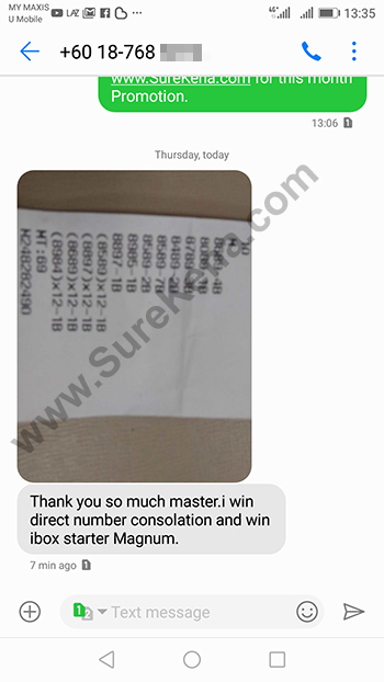 whatsapp send lottery 4d win ticket