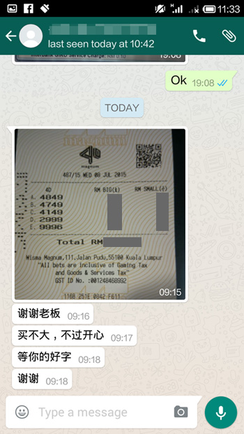 whatsapp send win 4d ticket