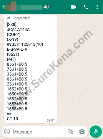 whatsapp lottery 4d win ticket