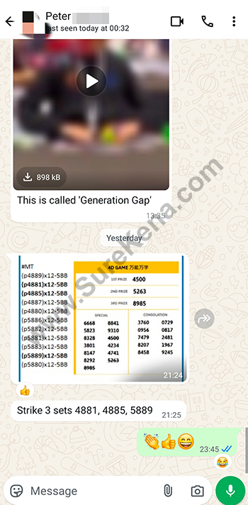 whatsapp lottery 4d win ticket