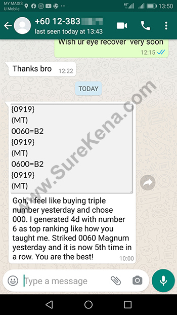 whatsapp lottery 4d win ticket