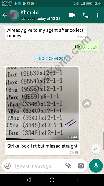 whatsapp lottery 4d win ticket