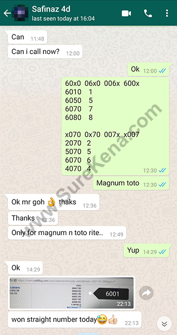 whatsapp lottery 4d win ticket