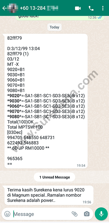whatsapp lottery 4d win ticket