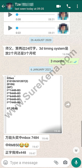 whatsapp lottery 4d win ticket