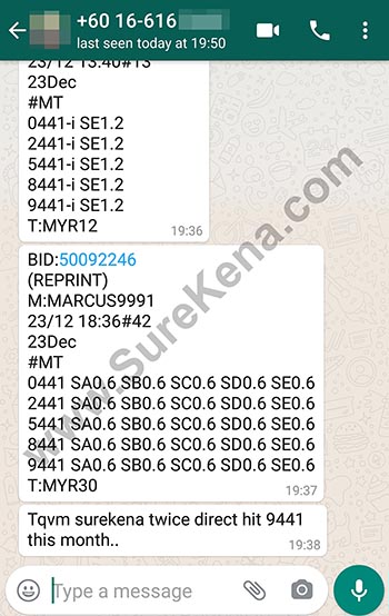 whatsapp lottery 4d win ticket