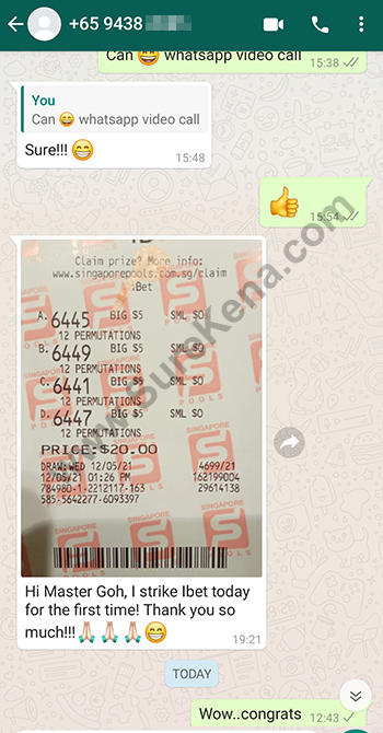 whatsapp lottery 4d win ticket