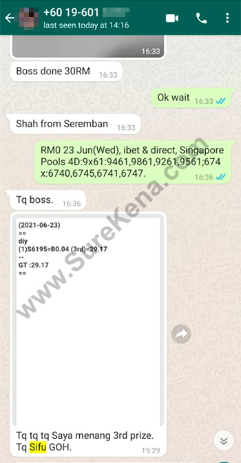 whatsapp lottery 4d win ticket