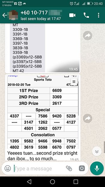 whatsapp magnum menang 4d tiket
