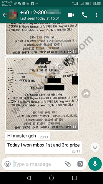 whatsapp lottery 4d win tickets
