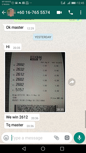 whatsapp toto win Lottert 4d Big Prize