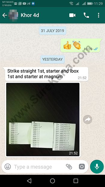 whatsapp lottery 4d win ticket
