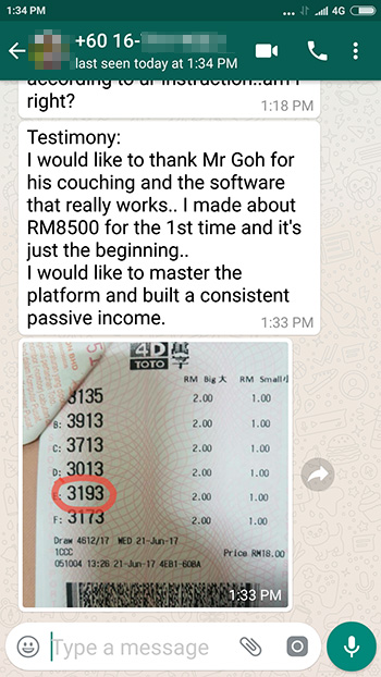 whatsapp win toto 4d - 21 June 2017