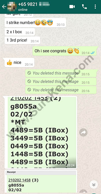 whatsapp lottery 4d win ticket