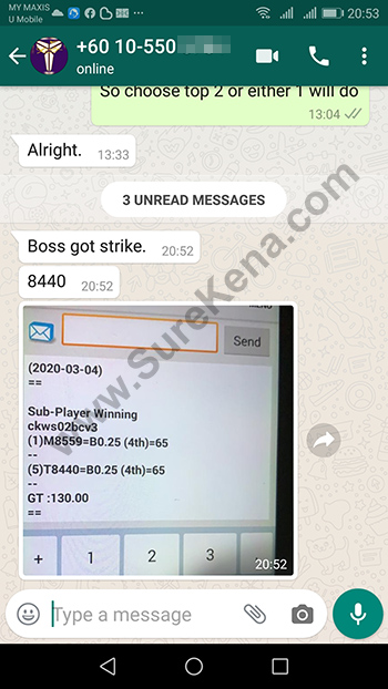 whatsapp lottery 4d win ticket