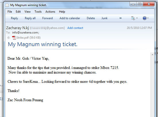 Winining Testimonial Zacharay 15 May 2010