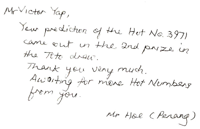 Winning Testimonial Mr Hoe 27 Apr 10