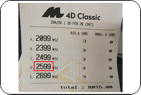 Winning Ticket Toto 4D Second Prize mbox - 28 February 2026