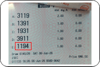 Winning Ticket Toto 4D Consolation Prize - 6 June 2026